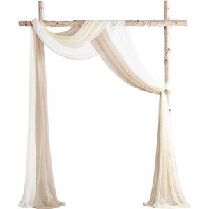 Wedding Arch Draping Fabric 3 Panels 20Ft Chiffon Fabric Drapes Arbor Drapery